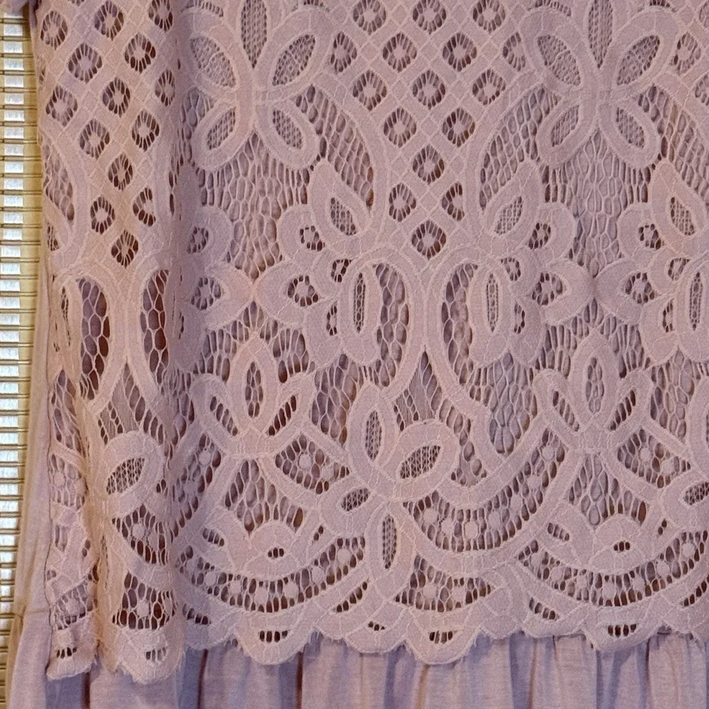 Maurices Womens XS Top Crocheted Peplum‎ Blush Coquette Fairycore Boho Whimsical